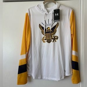 NWT Under Armour Naval Academy Midshipmen Shirt with Hood Women’s LARGE